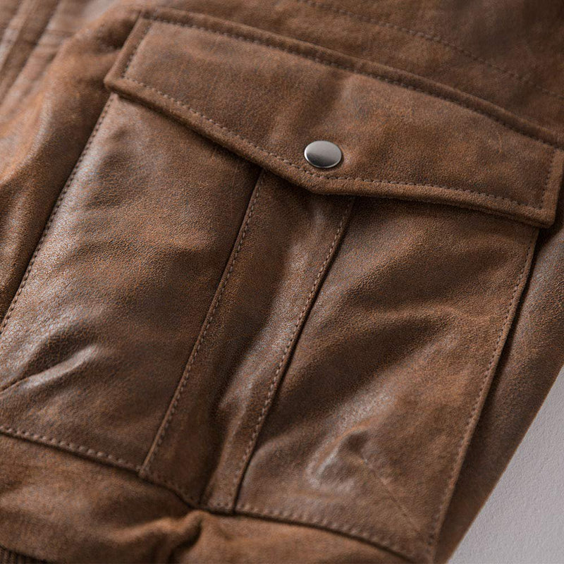 Men's Leather Bomber Jacket